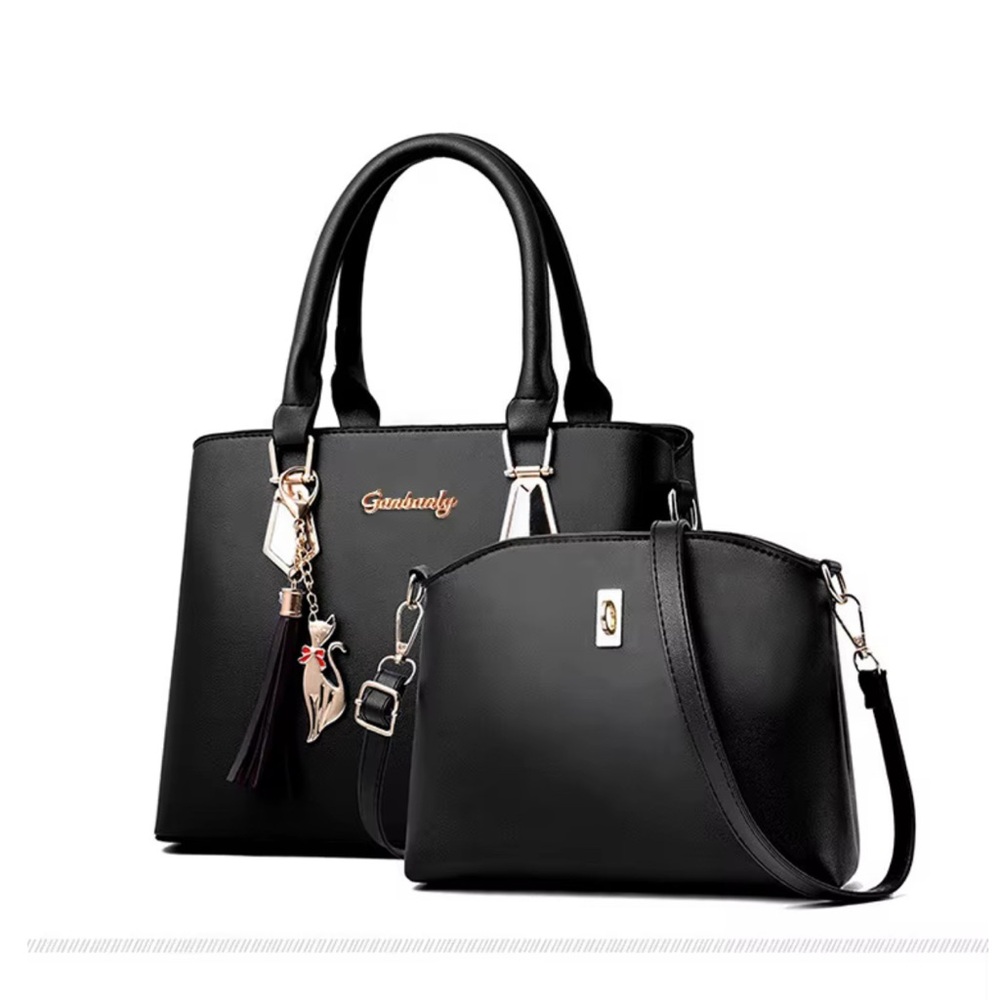 Black Women's Handbag Set - Picture 1 of 2